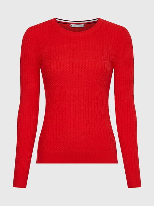 Tommy Hilfiger Essential Cable Knit Jumper Pulóverek Női Narancssárga | TH389GOW