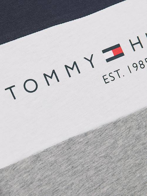 Tommy Hilfiger Essential Colour-Blocked Organic Pamut Póló Fiú Szürke | TH240KUC