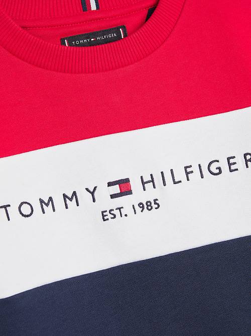 Tommy Hilfiger Essential Colour-Blocked Joggers Set Pulóver Fiú Kék | TH261CFU