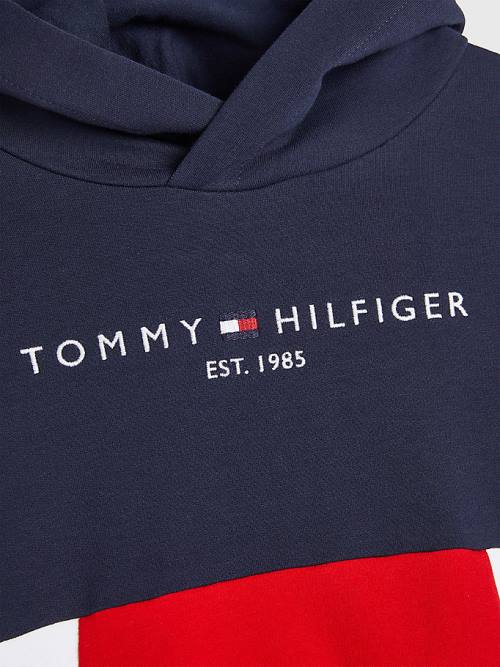 Tommy Hilfiger Essential Colour-Blocked And Joggers Set Kapucnis Pulóver Lány Kék | TH261TPD