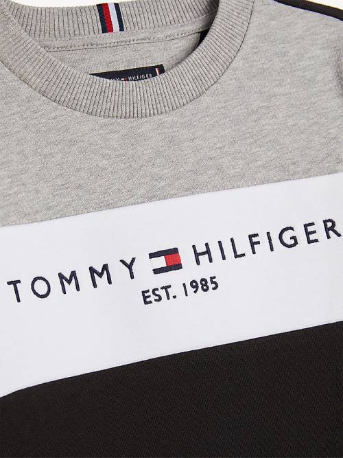 Tommy Hilfiger Essential Colour-Blocked Joggers Set Pulóver Fiú Fekete | TH680WBN