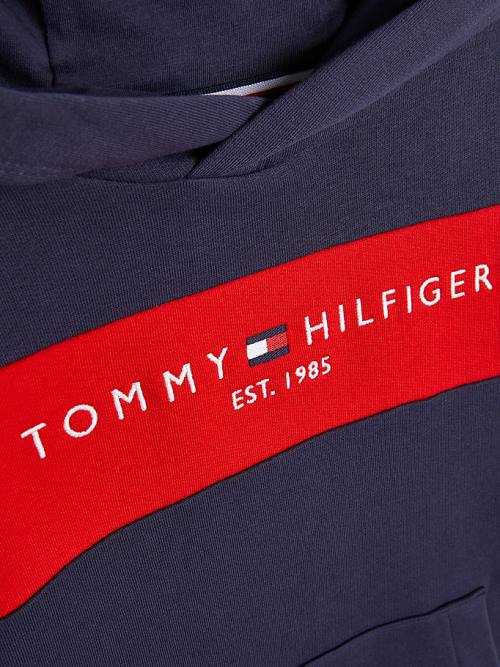 Tommy Hilfiger Essential Colour-Blocked And Shorts Set Kapucnis Pulóver Fiú Kék | TH798OJT