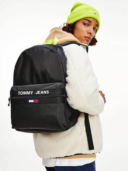 Tommy Hilfiger Essential Contrast Handle Backpack Táska Férfi Fekete | TH192BGI