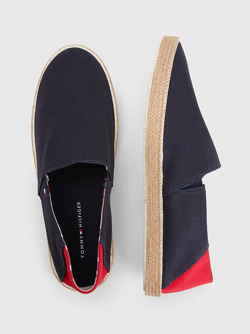 Tommy Hilfiger Essential Contrast Panel Espadrilles Alkalmi Cipő Férfi Kék | TH539RNK