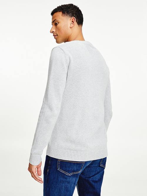 Tommy Hilfiger Essential Crew Neck Jumper Pulóverek Férfi Szürke | TH076HEF