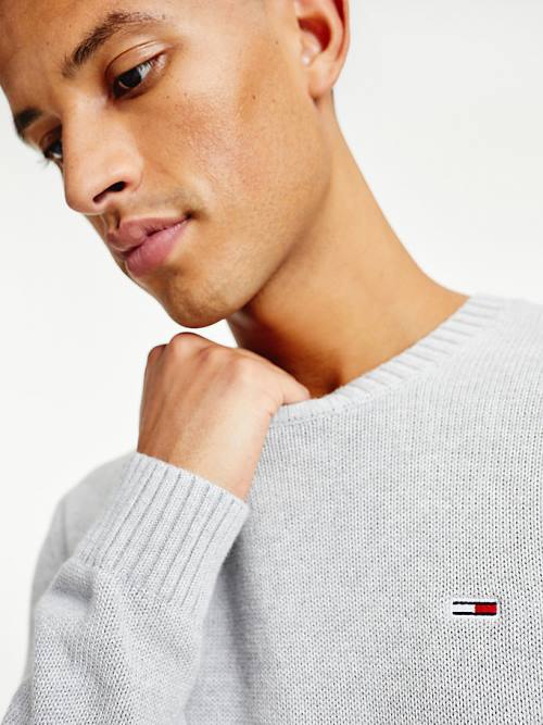 Tommy Hilfiger Essential Crew Neck Jumper Pulóverek Férfi Szürke | TH076HEF