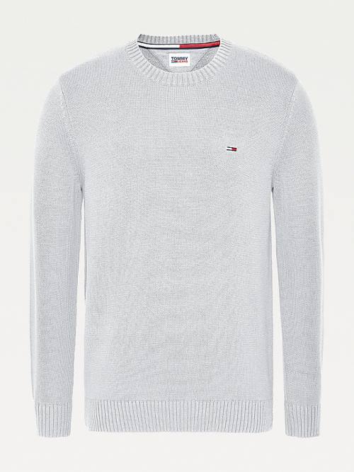 Tommy Hilfiger Essential Crew Neck Jumper Pulóverek Férfi Szürke | TH076HEF