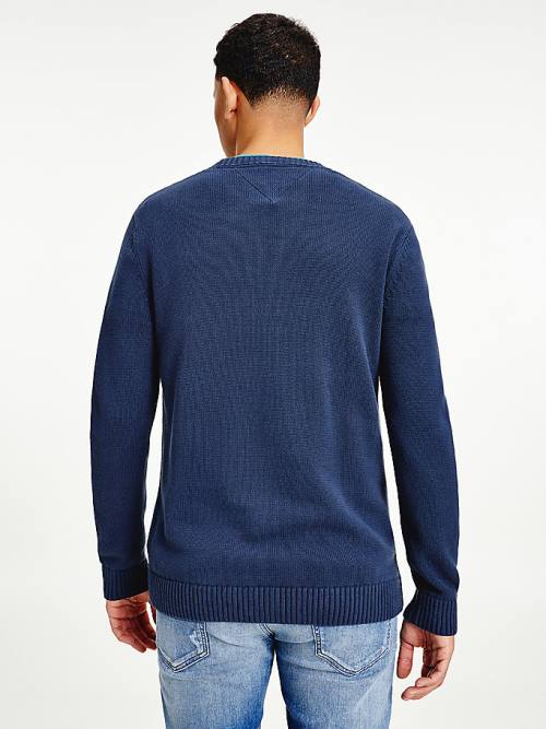 Tommy Hilfiger Essential Crew Neck Jumper Pulóverek Férfi Kék | TH753OJQ