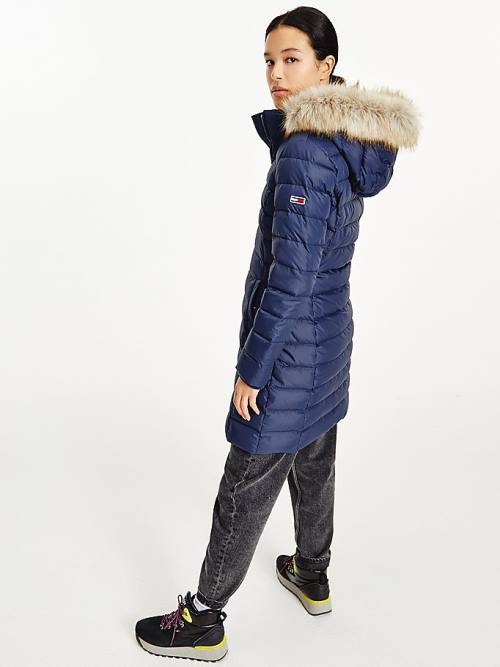 Tommy Hilfiger Essential Csuklyás Down Coat Kabát Női Kék | TH429IHB