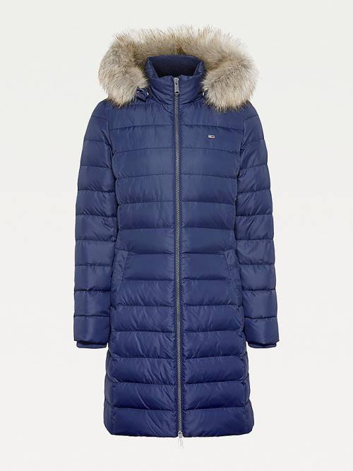 Tommy Hilfiger Essential Csuklyás Down Coat Kabát Női Kék | TH429IHB