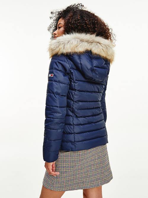 Tommy Hilfiger Essential Csuklyás Padded Kabát Női Kék | TH156PKB