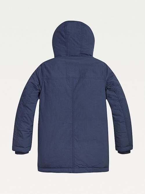 Tommy Hilfiger Essential Csuklyás Parka Kabát Fiú Kék | TH295EML