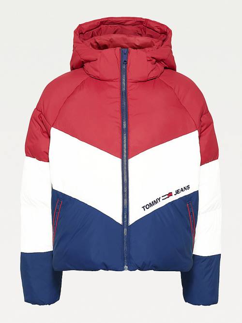 Tommy Hilfiger Essential Down Chevron Puffer Kabát Női Piros | TH216ICA