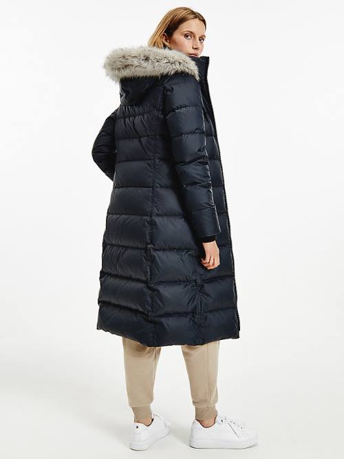 Tommy Hilfiger Essential Down-Filled Maxi Coat Kabát Női Fekete | TH103FEN