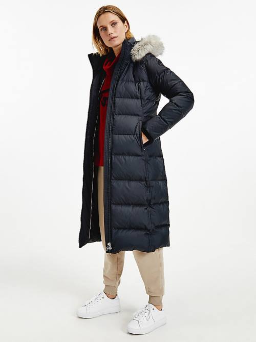 Tommy Hilfiger Essential Down-Filled Maxi Coat Kabát Női Fekete | TH103FEN