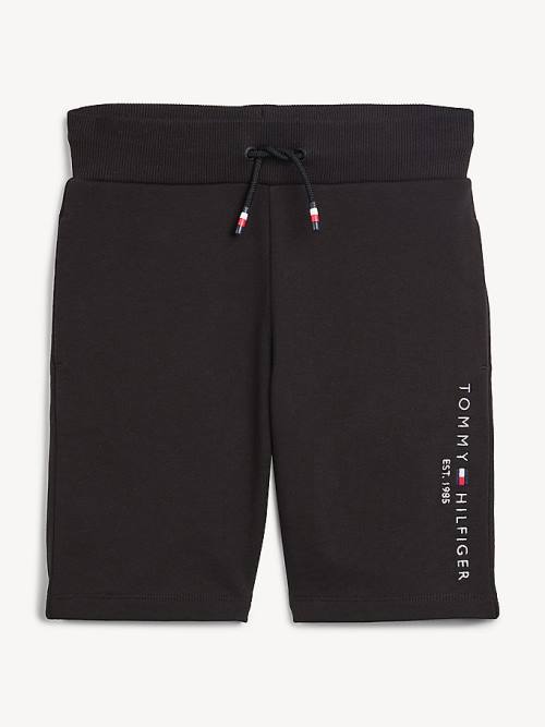 Tommy Hilfiger Essential Drawstring Sweat Shorts Nadrág Fiú Fekete | TH178PWI