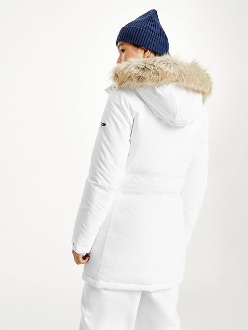 Tommy Hilfiger Essential Faux Fur Trim Down Parka Dzseki Női Fehér | TH103MVX