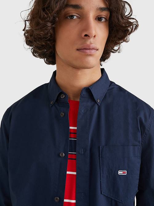 Tommy Hilfiger Essential Flag Patch Organic Pamut Ingek Férfi Kék | TH286SER