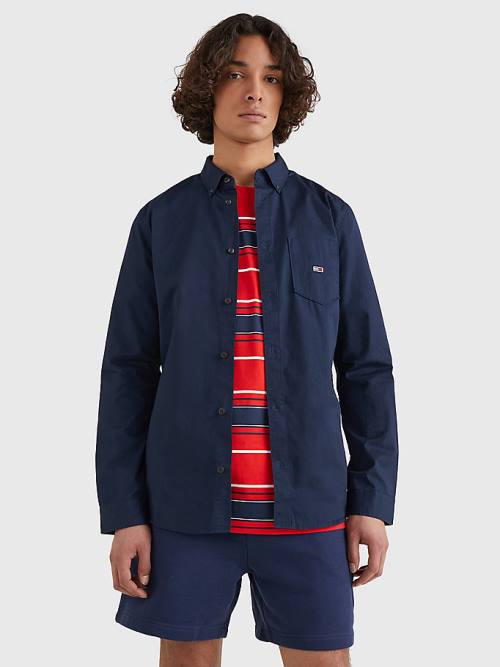 Tommy Hilfiger Essential Flag Patch Organic Pamut Ingek Férfi Kék | TH286SER