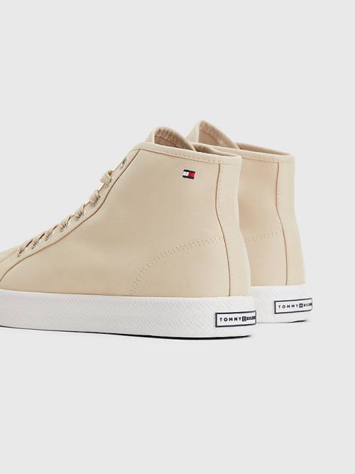 Tommy Hilfiger Essential High-Top Tornacipő Női Bézs | TH061IXF