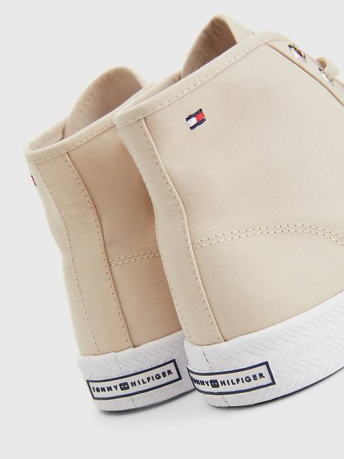 Tommy Hilfiger Essential High-Top Tornacipő Női Bézs | TH061IXF