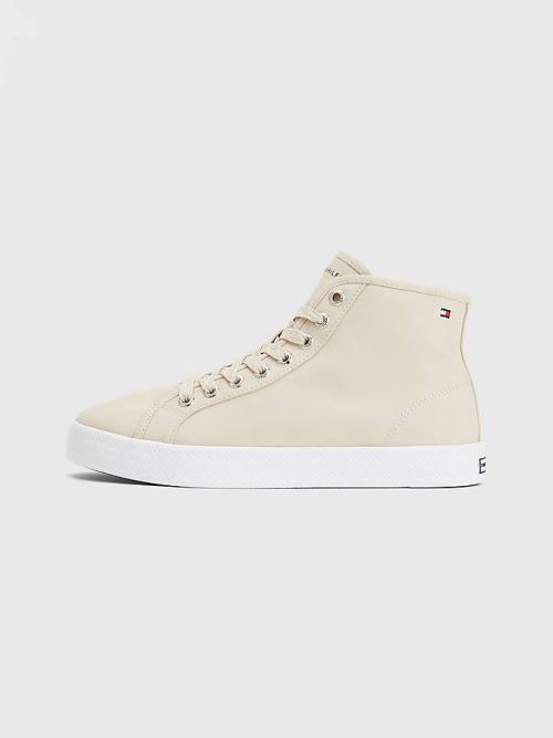 Tommy Hilfiger Essential High-Top Tornacipő Női Bézs | TH061IXF