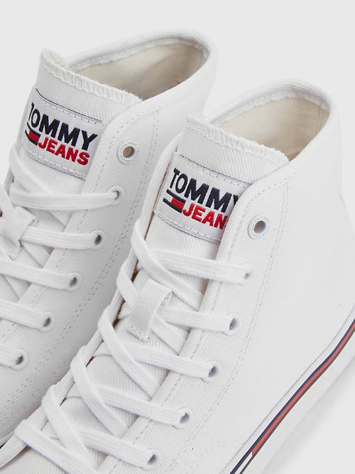 Tommy Hilfiger Essential High-Top Vászon Tornacipő Női Fehér | TH738FZL