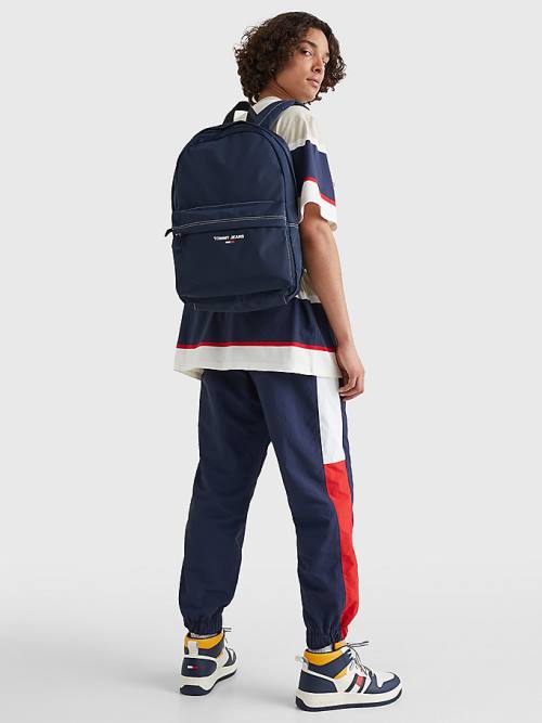 Tommy Hilfiger Essential Logo Backpack Táska Férfi Kék | TH261ZDJ