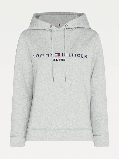 Tommy Hilfiger Essential Logo Kapucnis Pulóver Női Szürke | TH290KXP