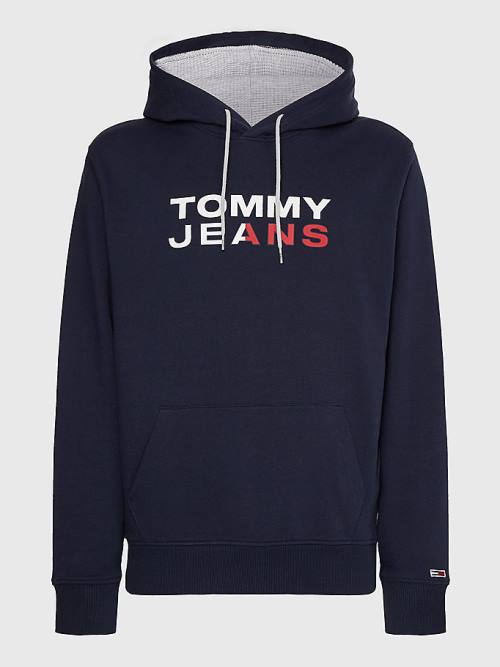 Tommy Hilfiger Essential Logo Kapucnis Pulóver Férfi Kék | TH340WTF