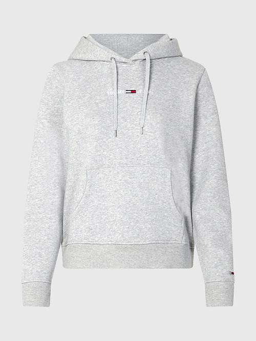 Tommy Hilfiger Essential Logo Kapucnis Pulóver Női Szürke | TH346OYX