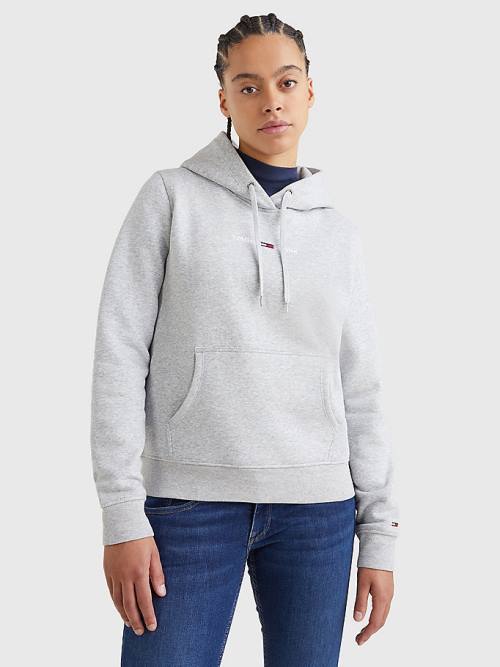 Tommy Hilfiger Essential Logo Kapucnis Pulóver Női Szürke | TH346OYX