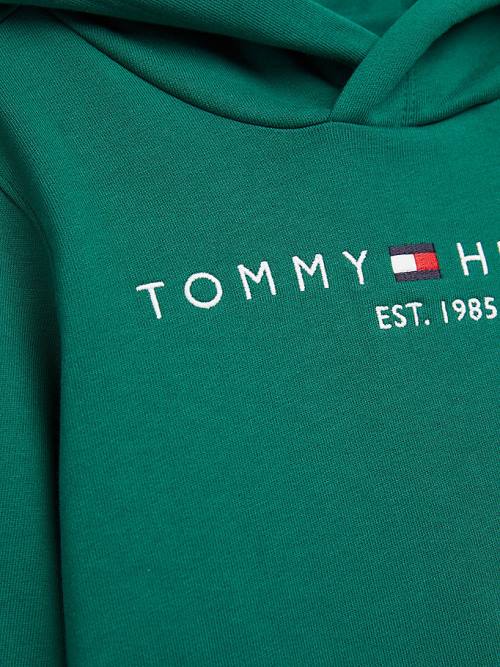 Tommy Hilfiger Essential Logo Kapucnis Pulóver Lány Zöld | TH379BLQ