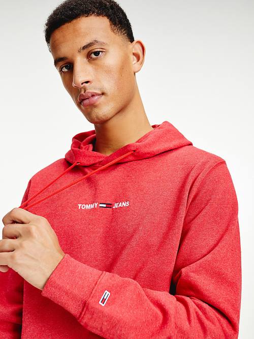 Tommy Hilfiger Essential Logo Kapucnis Pulóver Férfi Piros | TH539ODN