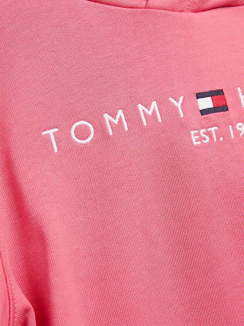 Tommy Hilfiger Essential Logo Kapucnis Pulóver Lány Piros | TH702UWM