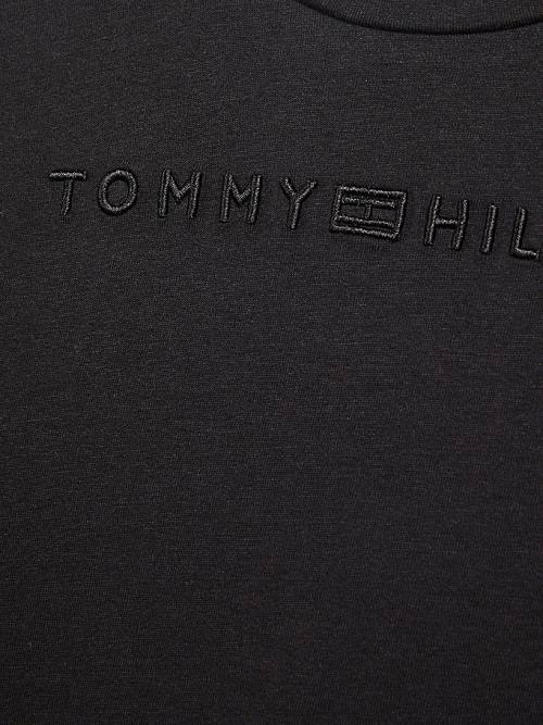 Tommy Hilfiger Essential Logo Long Sleeve Póló Lány Fekete | TH407KZQ