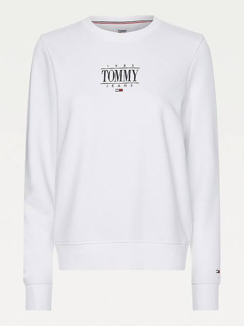 Tommy Hilfiger Essential Logo Pulóver Női Fehér | TH641TXL