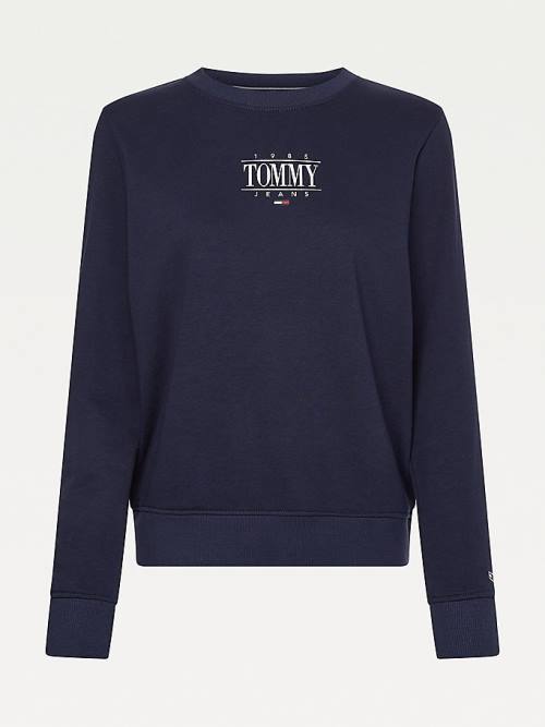 Tommy Hilfiger Essential Logo Pulóver Női Kék | TH689ZBL