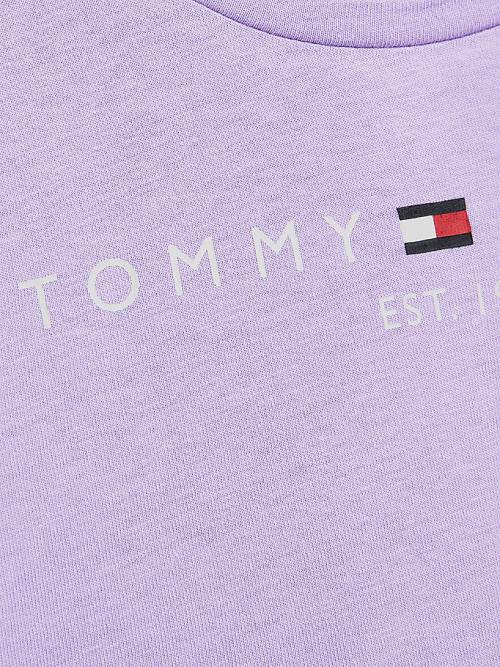 Tommy Hilfiger Essential Logo Póló Lány Lila | TH684CBQ