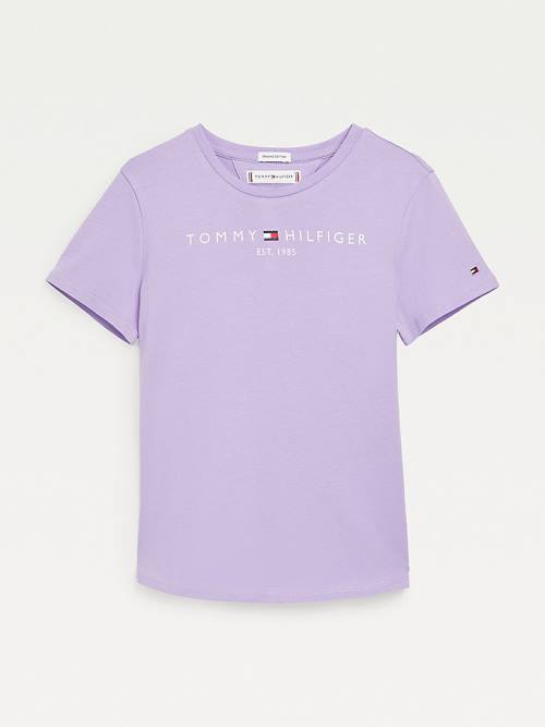 Tommy Hilfiger Essential Logo Póló Lány Lila | TH684CBQ