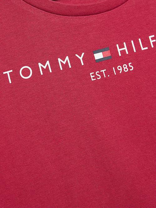 Tommy Hilfiger Essential Logo Póló Lány Piros | TH698IJV