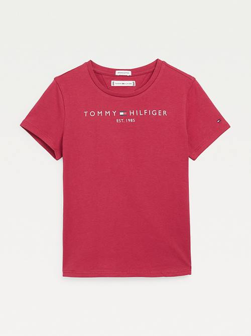 Tommy Hilfiger Essential Logo Póló Lány Piros | TH698IJV