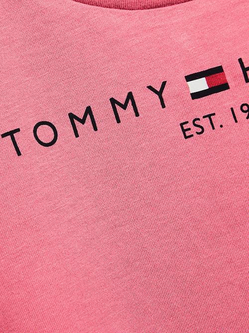 Tommy Hilfiger Essential Logo Póló Lány Piros | TH970OKV