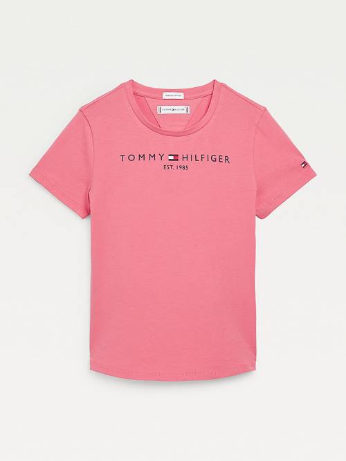 Tommy Hilfiger Essential Logo Póló Lány Piros | TH970OKV