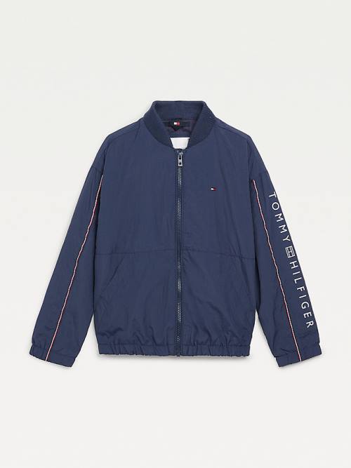 Tommy Hilfiger Essential Logo Recycled Pálya Kabát Lány Kék | TH679TSO