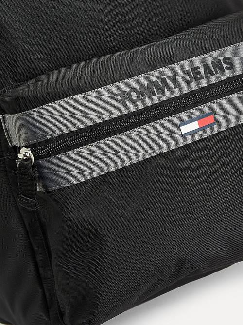 Tommy Hilfiger Essential Logo Recycled Polyester Backpack Táska Férfi Fekete | TH827OFT