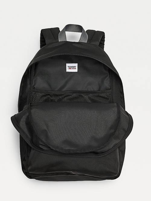 Tommy Hilfiger Essential Logo Recycled Polyester Backpack Táska Férfi Fekete | TH827OFT