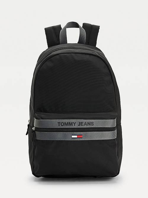 Tommy Hilfiger Essential Logo Recycled Polyester Backpack Táska Férfi Fekete | TH827OFT