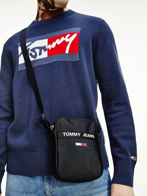 Tommy Hilfiger Essential Logo Reporter Táska Férfi Fekete | TH317HRU