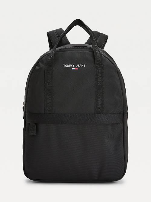 Tommy Hilfiger Essential Logo Tape Backpack Táska Női Fekete | TH489FNP